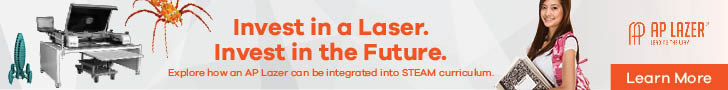 Ad: Invest in a Laser. Invest in the Future. Explore how an AP Lazer can be integrated into STEAM curriculum. Click to learn more.
