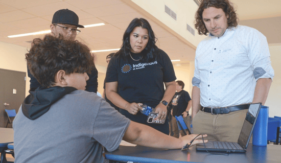 Indigitize educators viewing a student's work on their computer